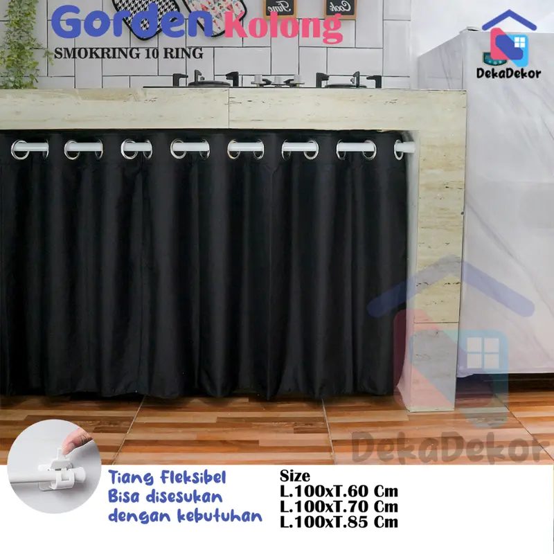 Gorden Smokring Waterproof tahan air dan anti noda pemasangan pakai tiang 1