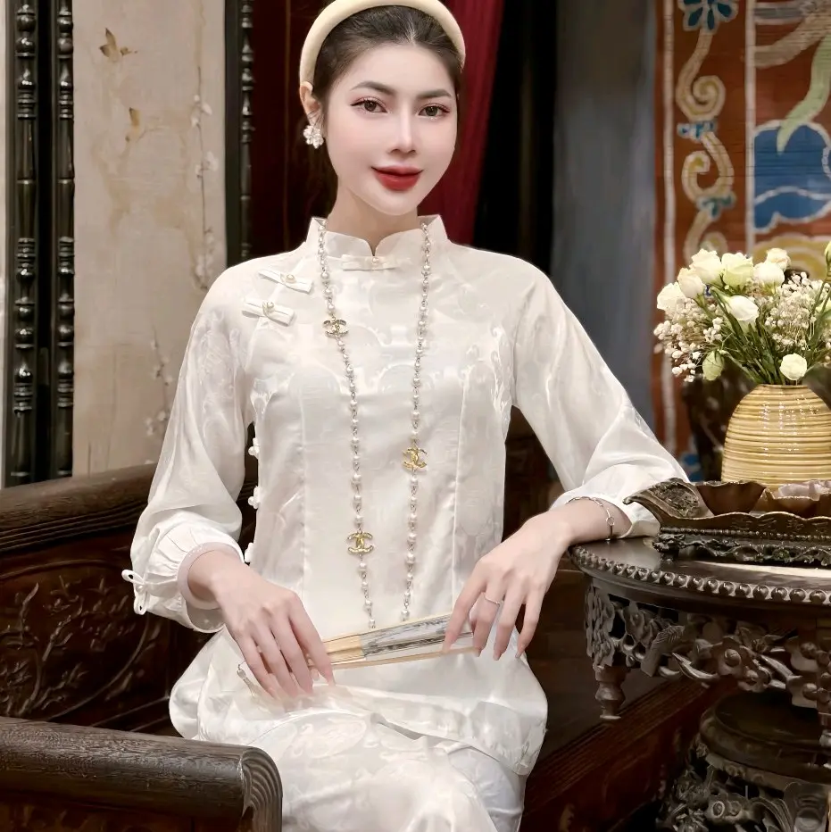 Bộ lót hầu lụa GẤM THỌ TÔ CHÂU cao cấp