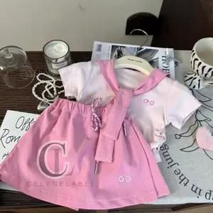 [Celyne_Label] C0172 Baju Setelan Celana Rok Anak Fashion Terbaru Baju Katun Premium Kekinian Size 90-150