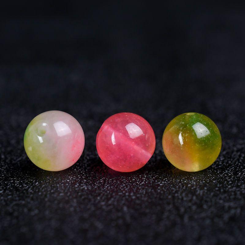 Product Introduction of Peach Tourmaline Jade Beads Agate Peach Blossom Jade Beads Round Beads DIY Handmade Bracelet Necklace Sweater Chain 8