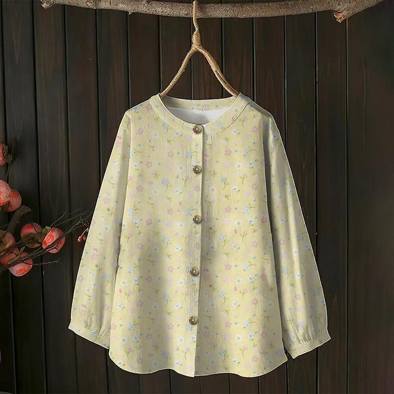 2025 New Ladies' Family Parent Child Shirt Women Muslimah Vintage Floral Print Shirt Blouses Women Plus Size Blouses Labuh Muslimah Women Clothes Modern Muslim Clothes Raya Women 2