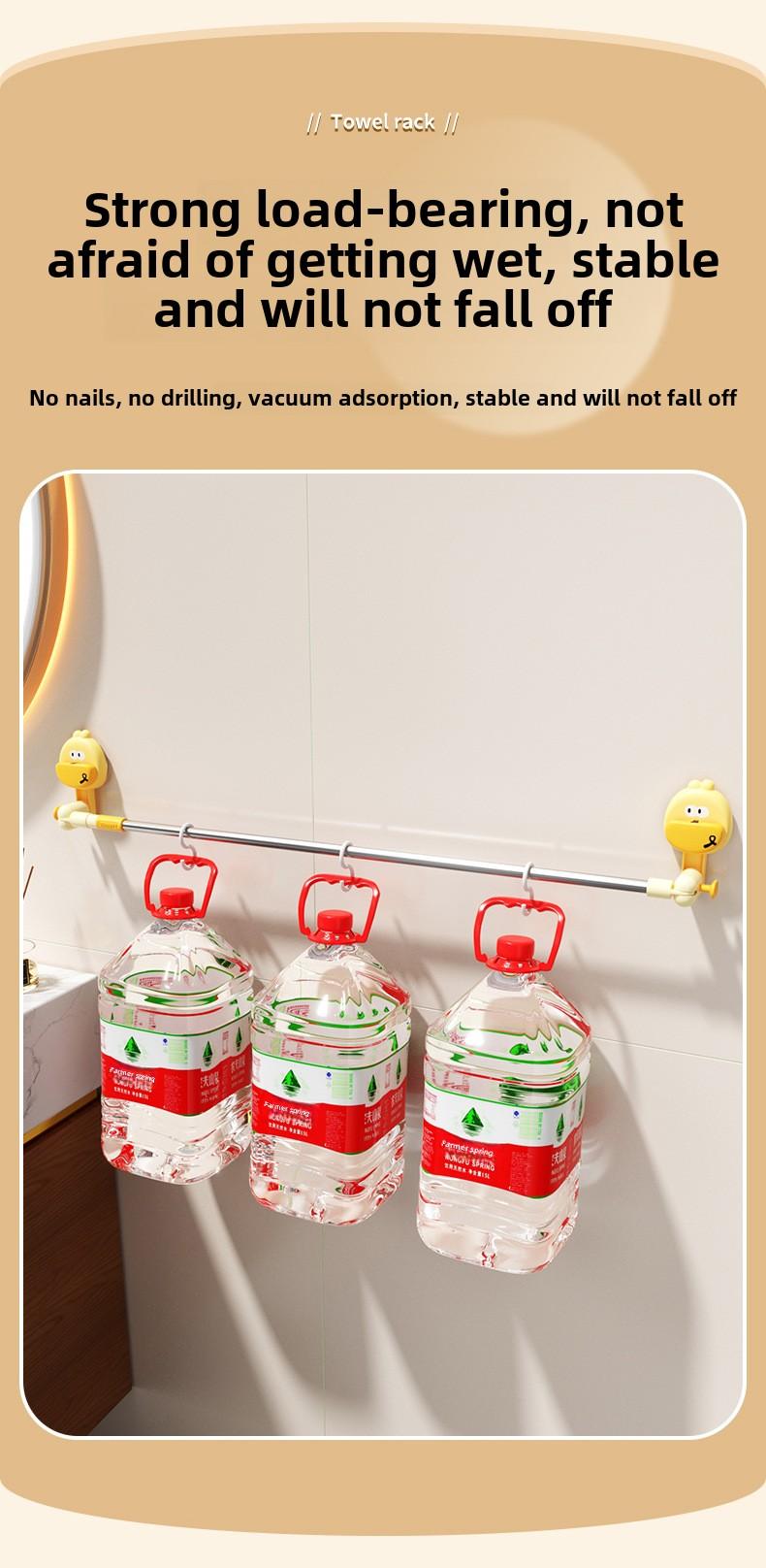 Product Introduction of Cartoon Funny Bathroom Wall-Mounted Suction Cup Toothbrush Holder Student Dormitory Bathroom Storage Rack Large Capacity Wall-Mounted Storage Basket 11