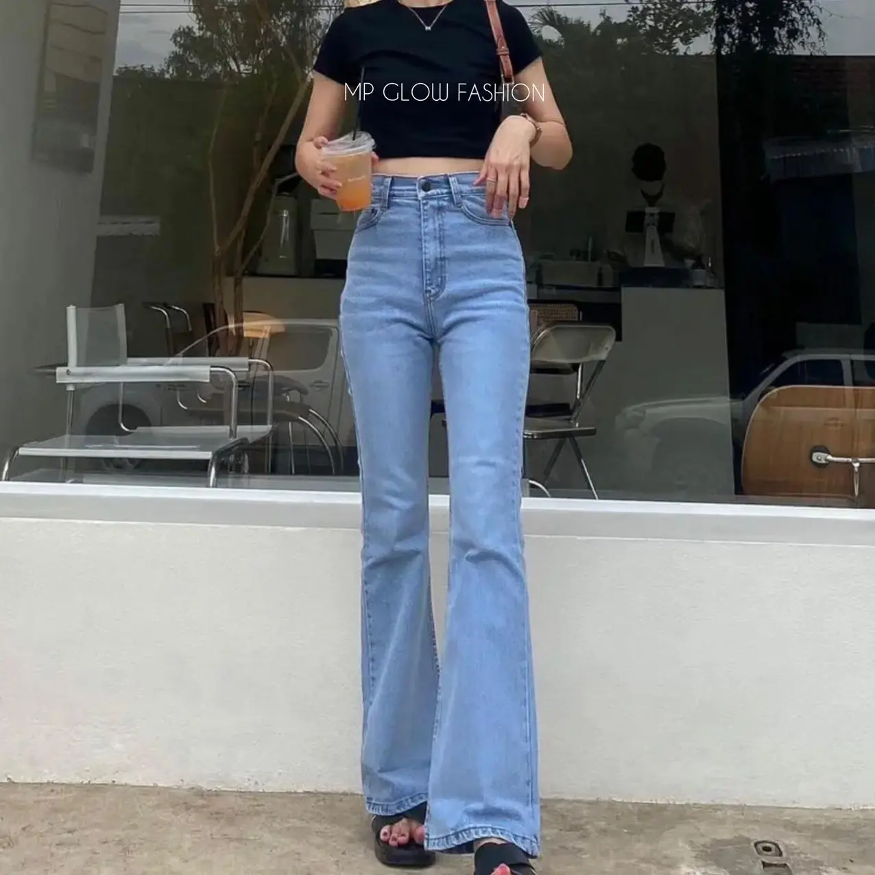 SWEETJEANS-HW Cutbray Rebecca Jeans Wanita Light Blue 304 Basic Celana Panjang Melar Tebal