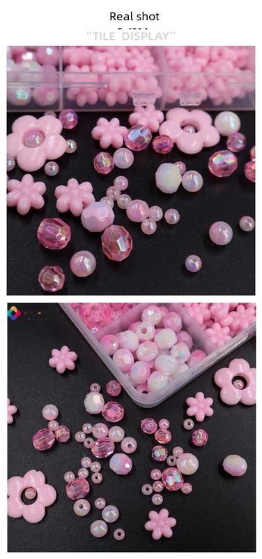 Product Introduction of Pink girly heart diy accessories beads loose beads handmade jewelry accessories bracelet set wear beads diy accessories beads super cute and exquisite children and girls 5