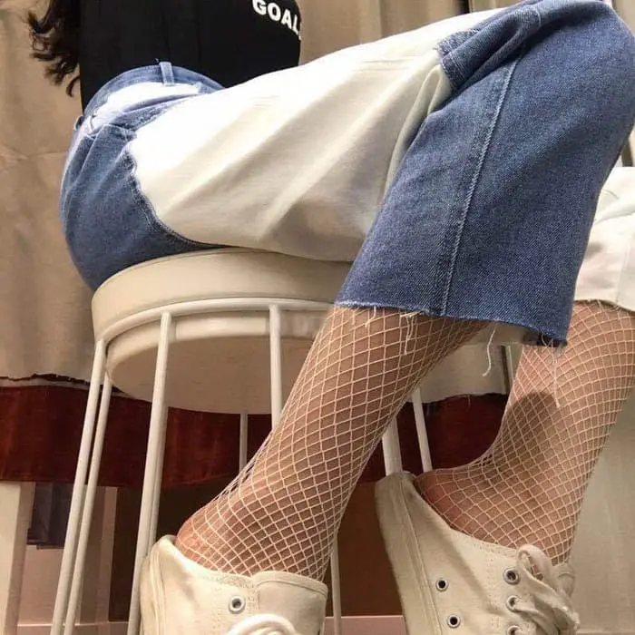STF velvet net fishnet stocking jala jaring sedang medium net pantyhose 3