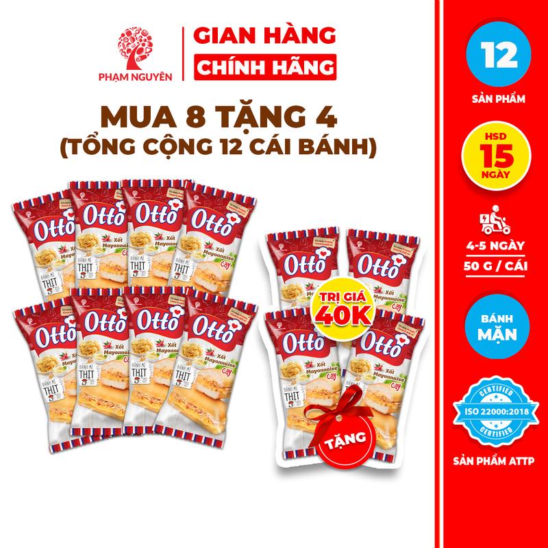 [11 VỊ][MUA 8 TẶNG 4] Tổng cộng 12 Bánh Mì Ăn Sáng Otto Mặn – Ngọt các loại | Đồ ăn vặt