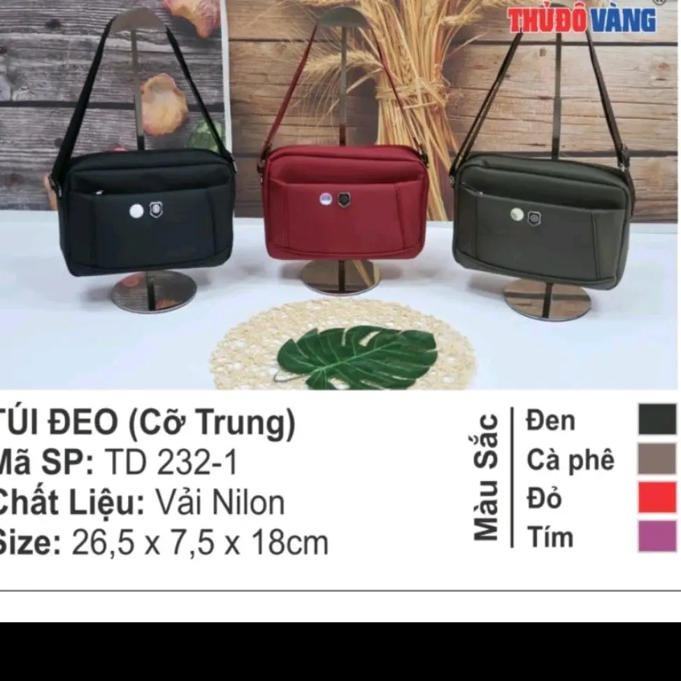 Túi đeo cỡ trung- Thủ Đô Vàng chính hãng, túi sách Bag