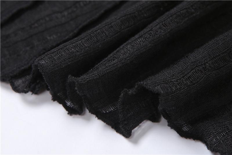 Product Introduction of Open navel fashion irregular sloping shoulder long sleeved T-shirt 10