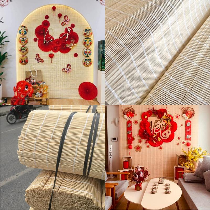 [ẢNH THẬT] Mành Tăm Tre Trang Trí Trung Thu Tết Phông Nền Chụp Ảnh Cưới Kích Thước Khổ Rộng 60cm 80cm Decor Tết Quán Cà Phê