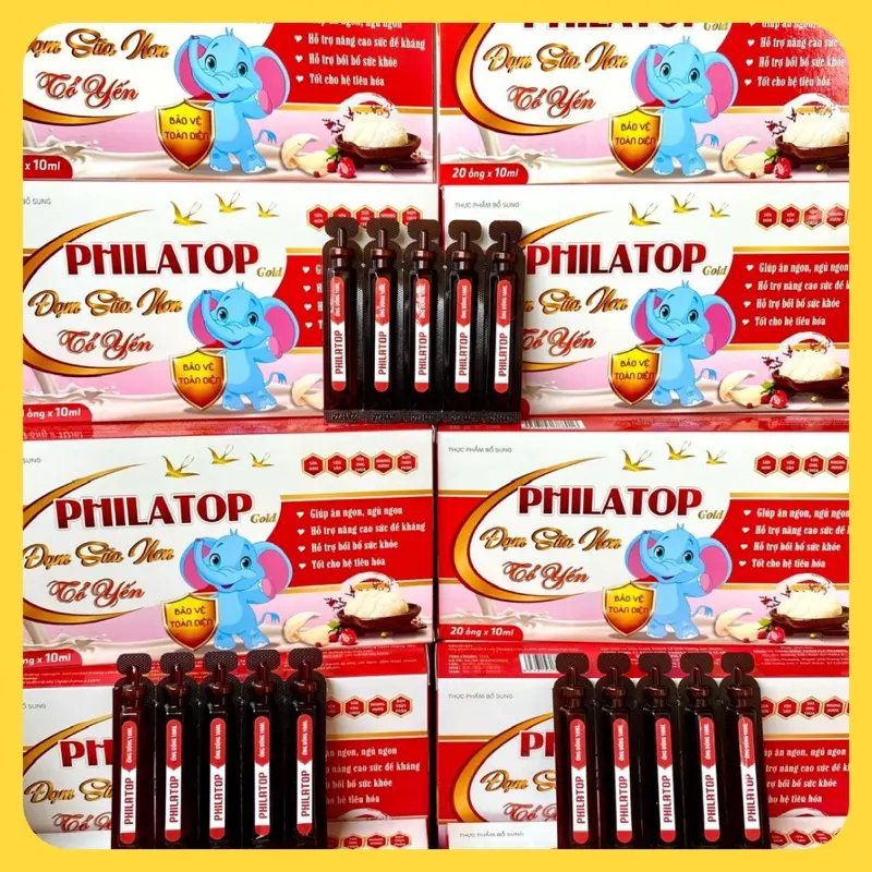 ( Combo 7 hộp ) Philatop đạm sữa non tổ Yến cho bé từ 6 tháng tuổi hỗ trợ còi xương chậm lớn, hộp 20 ống dùng cho cả người lớn