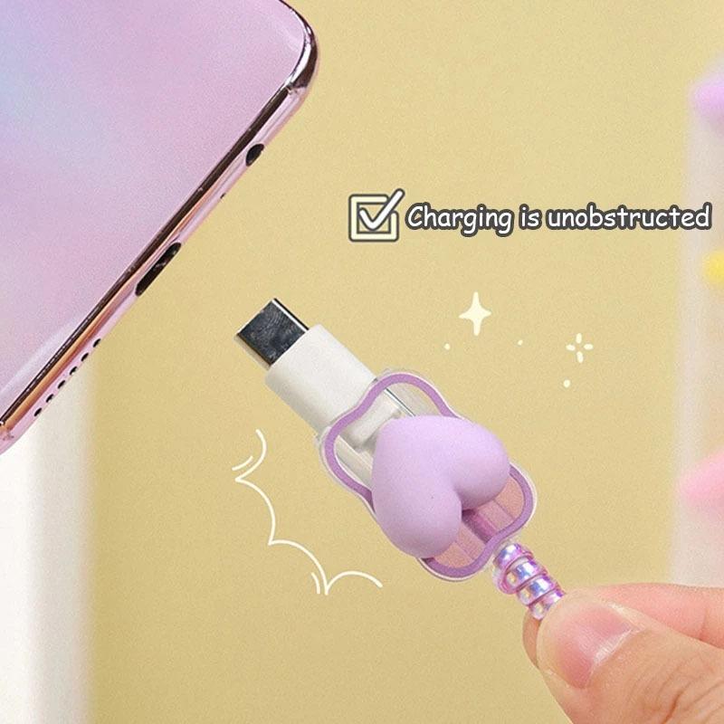 Pelindung Kabel Charger Data 1 Set 4 in 1 Presisi Cable Bite Kabel Type C USB A Micro USB Lightning Kompatibel untuk Samsung Xiaomi Realme Tecno Infinix Vivo Oppo Huawei Karakter Marvel Sanrio Nintendo Kuromi Hello Kitty Lotso MyMelody CInnamoroll 3