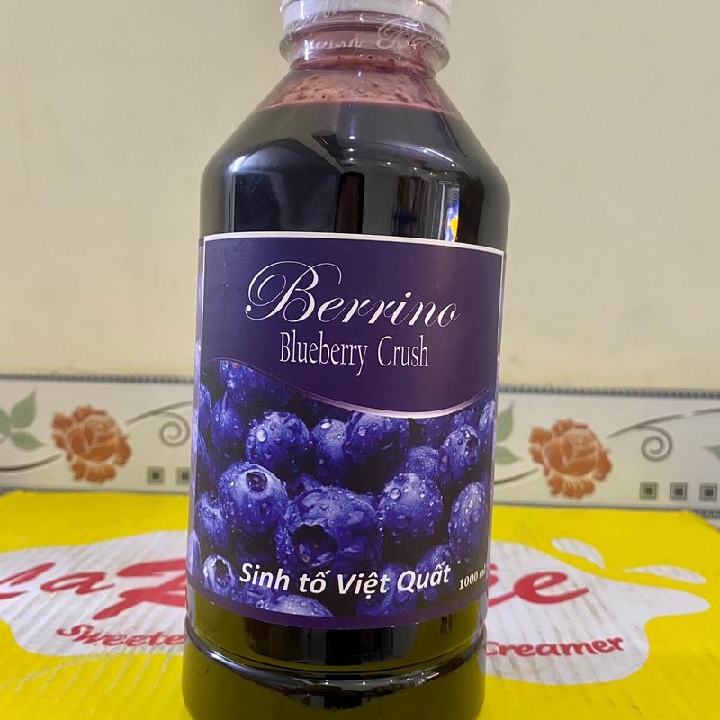 MỨT SINH TỐ BERINO VIỆT QUẤT chai 1 lít chuyên dùng trong pha chế sữa chua,panacota,1 kg