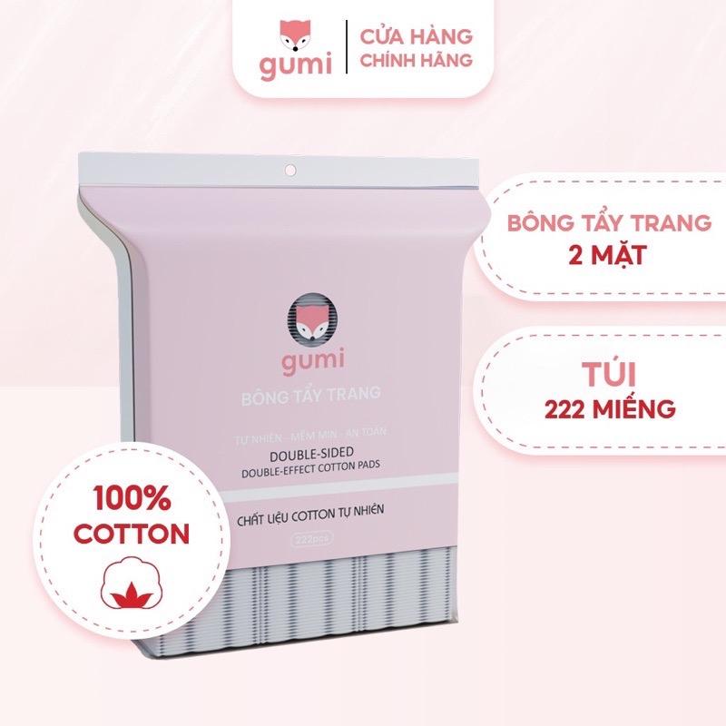 Bông tẩy trang 222 miếng Gumi chất liệu Cotton