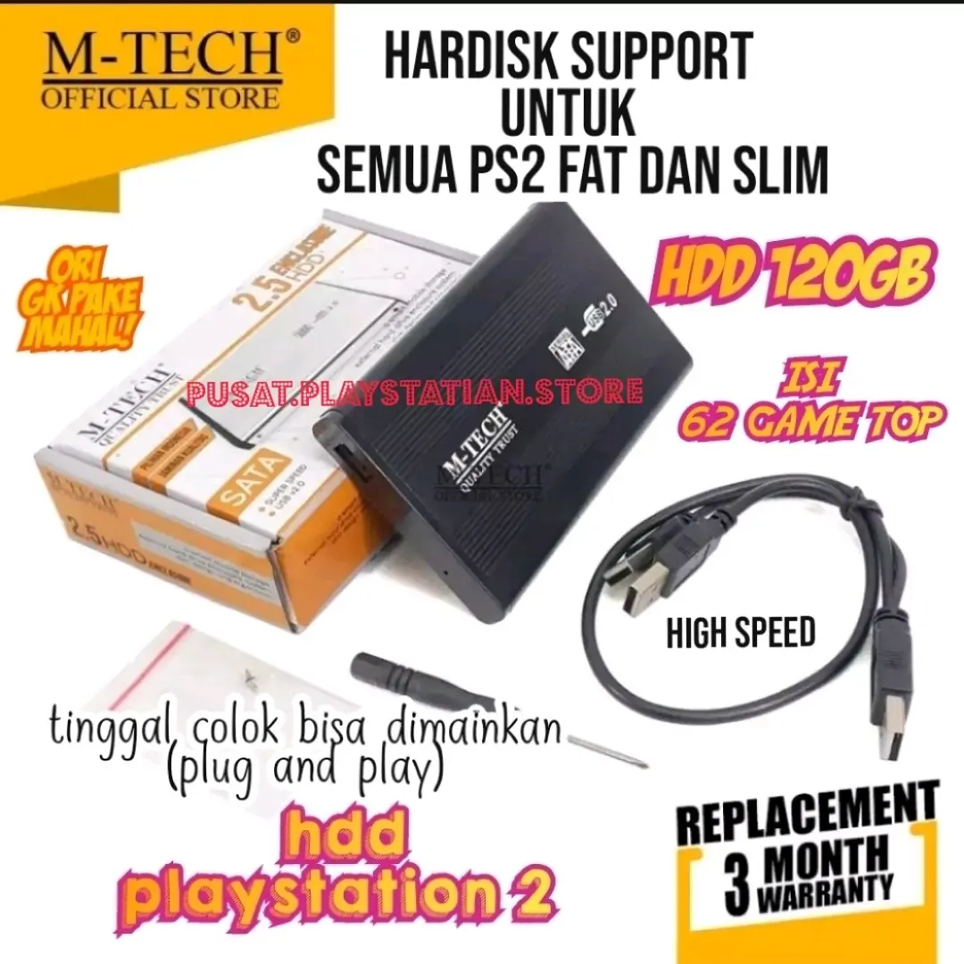 hardisk PS2 120gb full game hdd external support semua ps2 - Shop ...