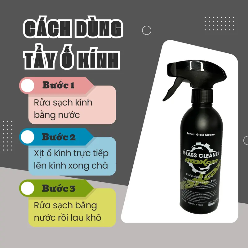 Dung dịch tẩy ố kính và cặn canxi Glass Cleaner Maxcar 500ml - SHC Group 2