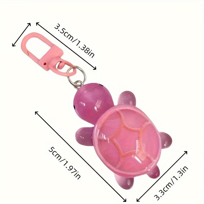 Single Piece Acrylic Luminous Turtle Keychain - Durable Carabiner Clip, Novelty Birthday Gift, Festival Accessory, Decorative Musical Keyring for Bags & Keys 3