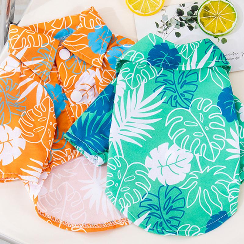 Product Introduction of Fashion Dog Shirt Puppy Breathable Coconut Tree Patern Shirt Cat Vest Chihuahua Yorkie Hawaiian Polo T-Shirts Pet Summer Clothes 27