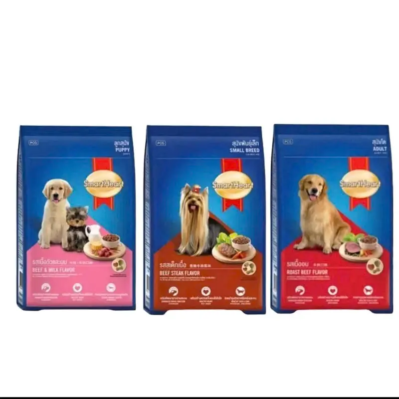 [COMBO 5 GÓI] Thức ăn cho chó trưởng thành dạng hạt cứng Smartheart vị bò nướng 400g. 1