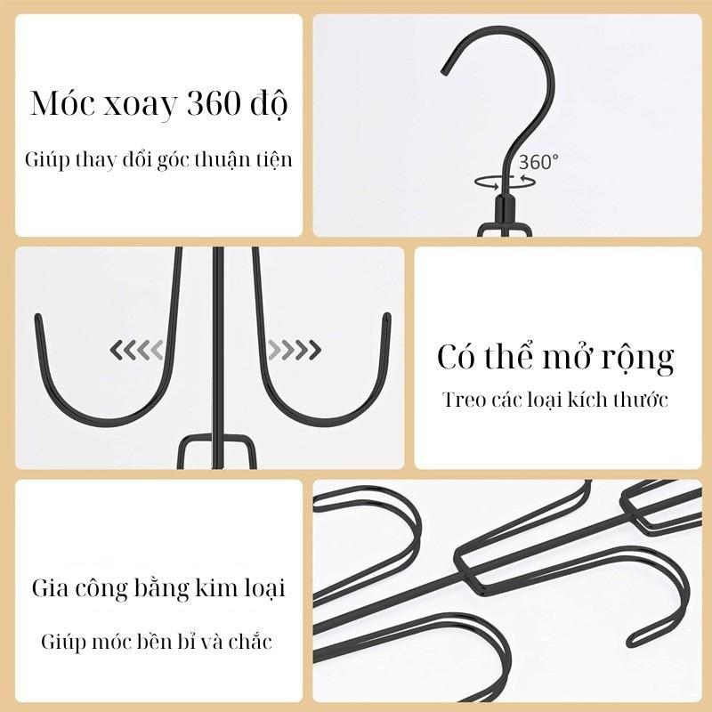 Móc treo túi xách, Móc treo quần áo đa dụng, móc treo chịu lực, chất liệu kim loại chắc chắn bền bỉ T110 3