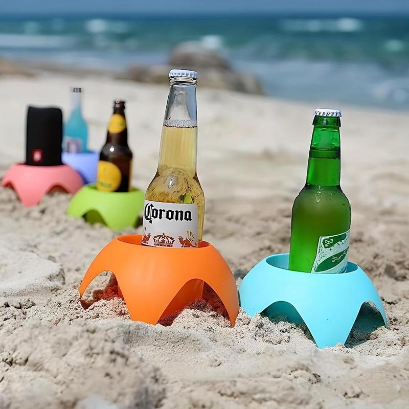 Multifunctional Beach Cup Holder, Bottle Holder, Creative Beach Holder for Beer, Beverage, Phone, Sun Glasses, Key 0