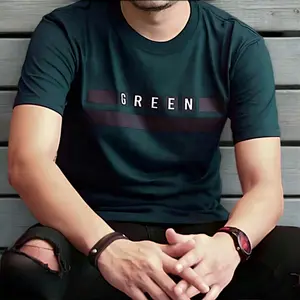 Kaos Pria Distro Lengan Pendek Bahan Katun Premium Motif Green Baju Cowok Dewasa Original Size M-3XL