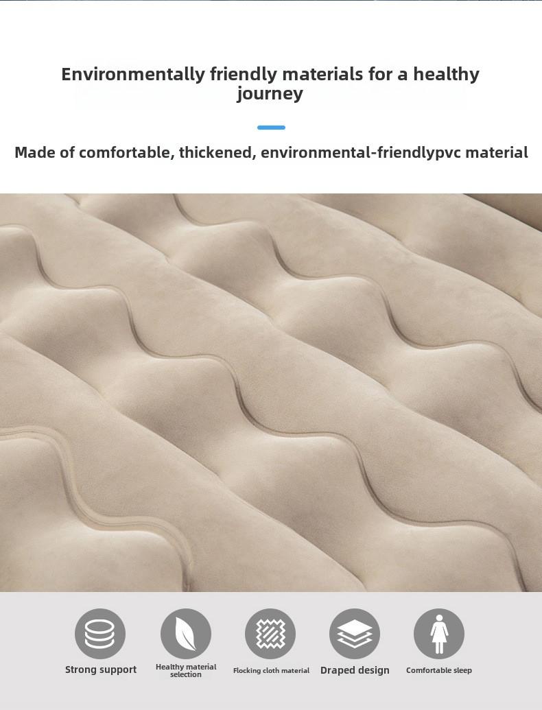 Product Introduction of Off-Road SUV Rear Seat Inflatable Mattress Portable Dual-Use Car Mattress Flocked Multi-Functional Inflatable Mattress 7