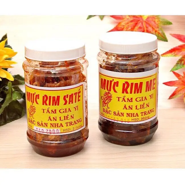 Mực Rim Me - Mực rim satế  Nha Trang Loại Hũ 200.gram - Sốt me Chua Cay