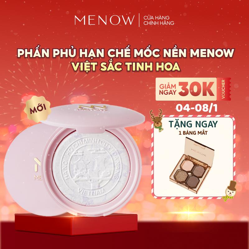 [BẢN MỚI] Phấn phủ không mốc nền, mỏng nhẹ tự nhiên MENOW Việt sắc Tinh hoa 7gr [TẶNG BẢNG MẮT]
