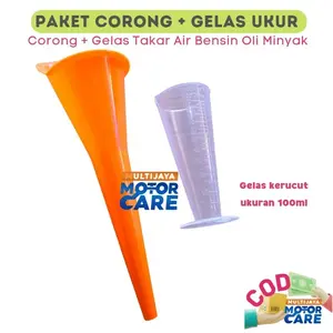 SET Hemat Corong Bensin Minyak & Gelas Ukur Gelas Takar Gelas Takaran Ukuran 100ml Alat Kitchenware Plastik