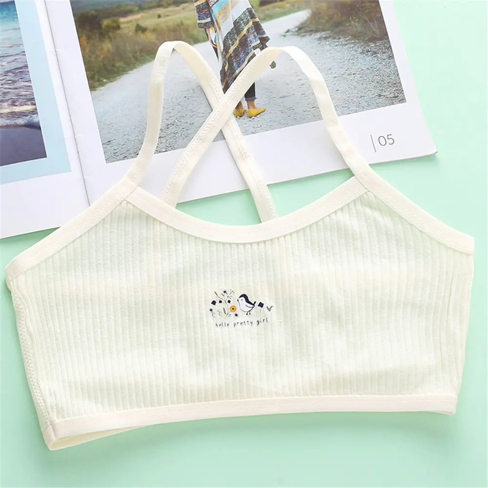 Áo Ngực Cotton Nguyên Chất, Áo Vest Lưới Thoáng Khí, Dành Cho Bé Gái, Thích Hợp Cho Giai đoạn Phát Triển, Đồ Lót