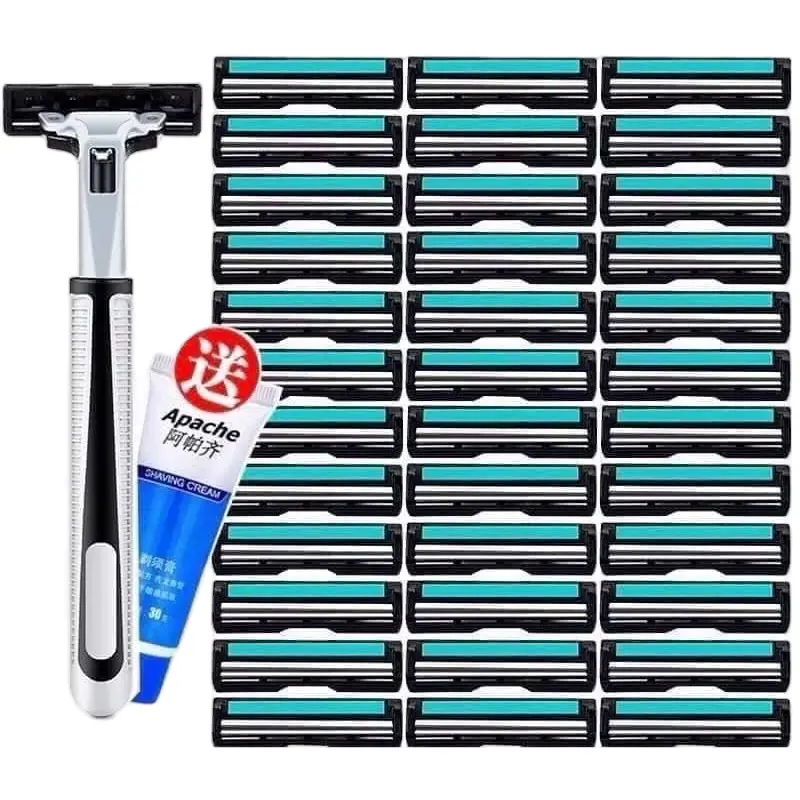 ￼Set dao cạo râu và 36 lưỡi dao kép chính hiệu Luxury, tặng kèm tuýp kem cạo râu, giúp bạn cạo không đau, sảng khoái 2