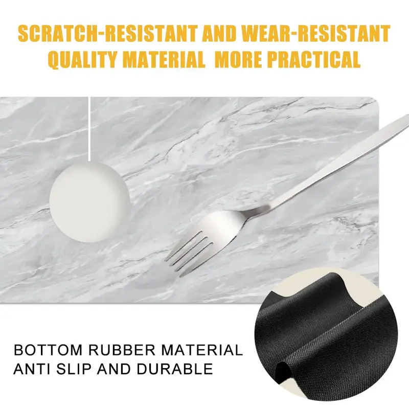 Marble Pattern Faucet Mat, Waterproof Durable Rubber Splash Guard, Non-slip Sink Mat, Kitchen Sink Accessories, Home Supplies 3