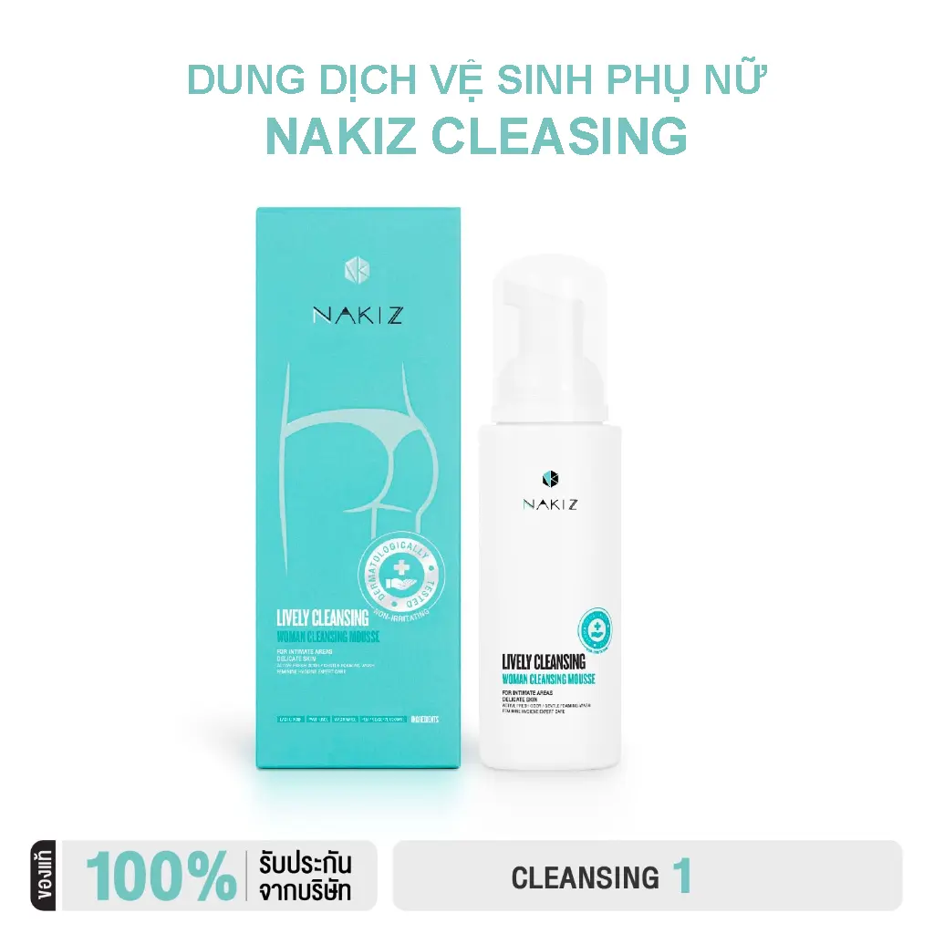 Dung Dịch Vệ Sinh Phụ Nữ Nakiz Lively Cleansing Hỗ Trợ Dưỡng Ẩm, Làm Sạch 80ml