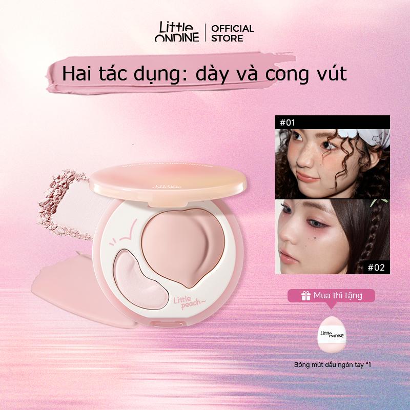 Bảng highlight Đào Little Ondine 2 trong 1 – Bắt sáng, tạo khối 3D, làm mờ các vùng thâm và trũng, giúp khuôn mặt trẻ trung, tươi tắn hơn