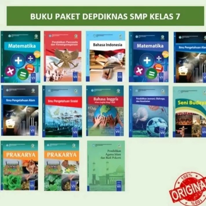 ORI harga satuan buku siswa Kemendikbud k13 kelas 7 edisi terakhir