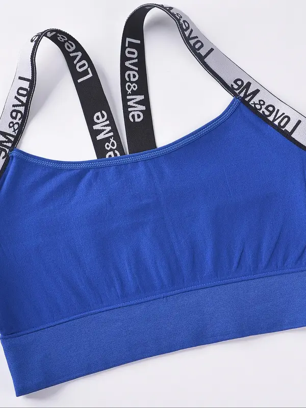 Women's Letter Print Wireless Bra & Mid Waist Panty Set, Soft Comfy Breathable Lingerie Set for Daily Wear, Underwear Set for Women 8