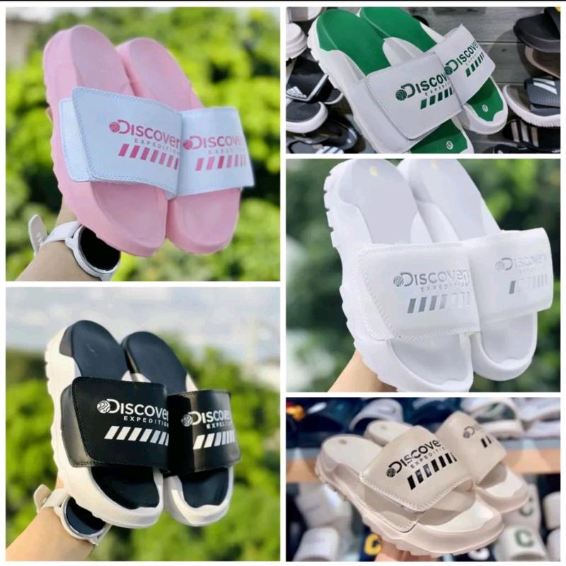 Dép Discovery Quai Ngang Quai Dán Đế Cao 4cm Api Cao Cấp Chữ in sắc nét 'hot' 2024 DéP Đế Bằng Dép Lê Cao Su Slipper Nhung Đồng Nam