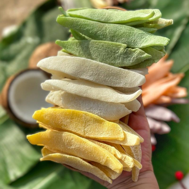   Khôi Nhi Food  Mứt Dừa Dẻo Mix 3 Vị -  Truyền thống Lá dứa Chanh dây  ít ngọt  500gr  