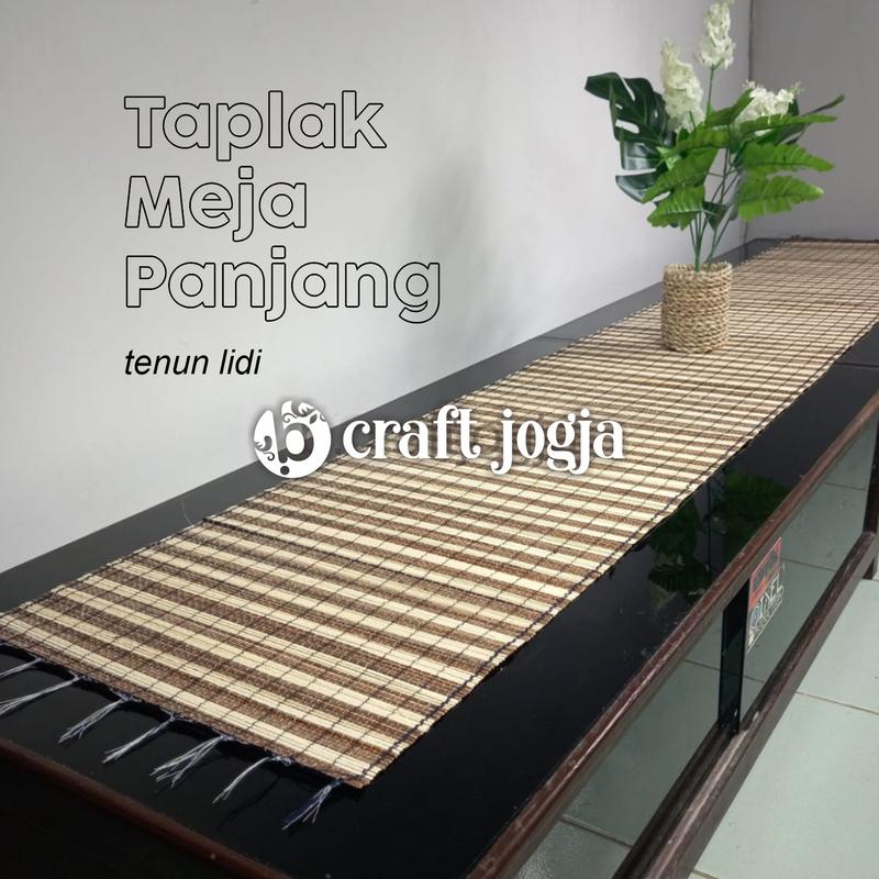 Taplak Meja Tenun Lidi Taplak Souvenir Panjang 150, 200 Dan 250 Cm Kerajinan Tenun B.CRAFTJOGJA 0