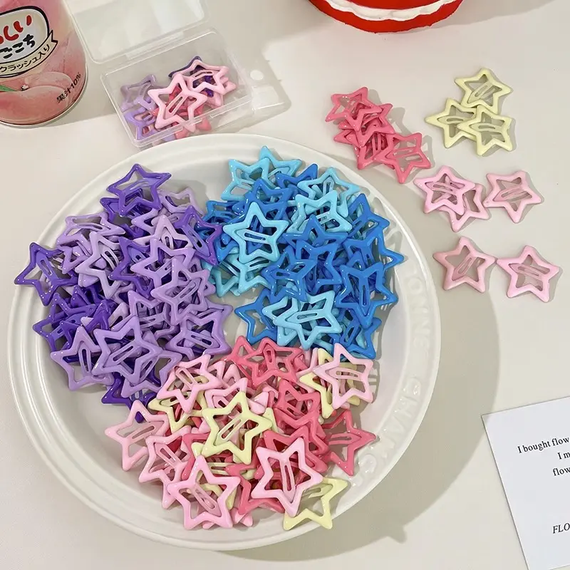 Colorful Korean Cute Star Hair Clips Women Children Hairpins Side Barrettes Hair Grip Hair Accessories