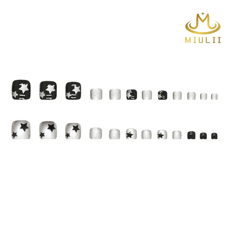 (BP)MIULII Barbie Nails A0776 Kuku Palsu isi 24pcs Art Lem Tempel Polish Cat 3