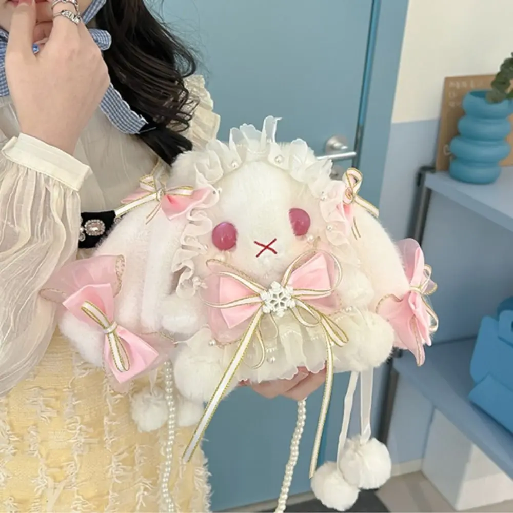 Túi Nhồi Bông Thiết Kế Hình Thỏ, Dễ Thương Và Kawaii, Ví Công Chúa, Ngọt Ngào, Túi Đeo Vai Hình Thỏ Tai Dài Nữ Bag Da