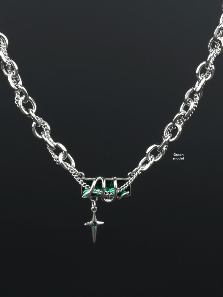 Product Introduction of Fashionable and personalized collarbone chain for men and women, couple necklace, birthday gift, titanium metal chain, fashionable and cool men's versatile butterfly  necklace  habib pendant  butterfly tyla  necklace 24