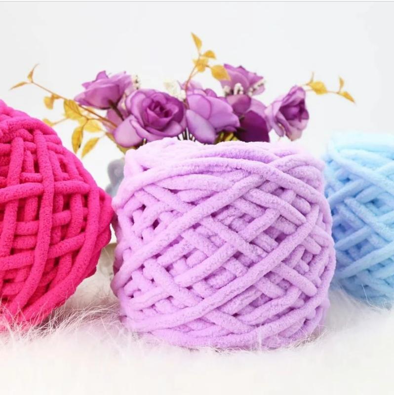 Len nhung đũa len bông sữa 100g - Kim móc 7-10mm - Diy