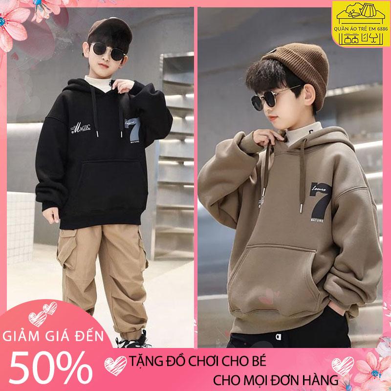 Áo hoodie nỉ bé trai, áo khoác nỉ bé trai mẫu số 7, áo thu đông bé trai size 18-52kg chất nỉ bông dày dặn, áo cho bé trai, hoodie bé trai
