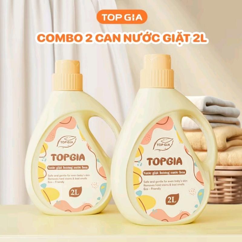 [Combo 2 can] Nước Giặt Xả TOP GIA Thơm và Lưu Hương Lâu 24H Can_2L Làm Sạch
