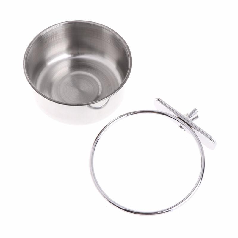 Product Introduction of Stainless Steel Rabbit Pet Food Dish Hamster Stainless Steel Clamp-on Water Drinker Bird Feeder Parrot Feeding Bowl Cage Cup 3