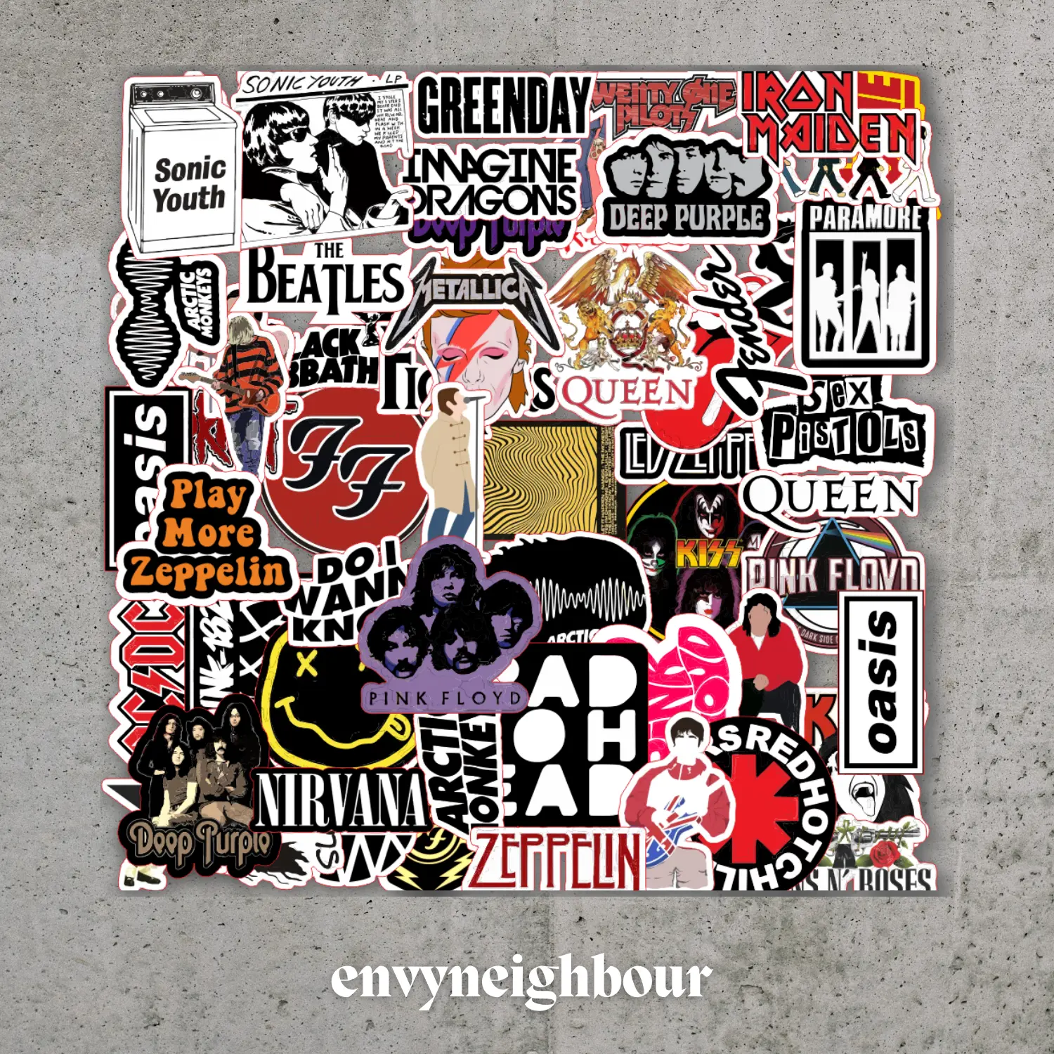 Sticker Aesthetic Retro Band (Isi 50+ pcs)