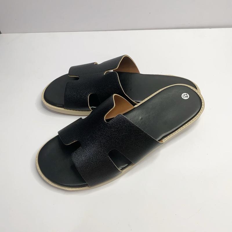 Dép nam quai ngang chữ H  cho nam quai da đen đế bằng cao su giả gỗ cao cấp. Boy cháy phố- dép nam đẹp 2024 Sandal DéP Jean Quai Hậu Nhung 6