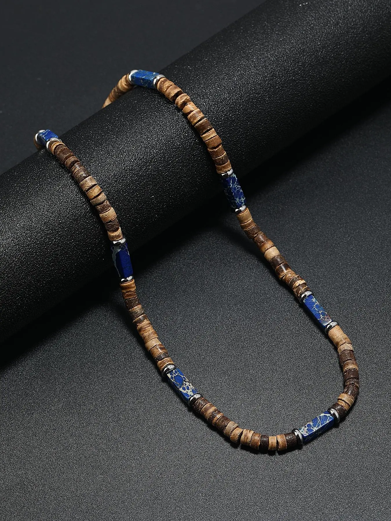 Ethnic Pattern Wooden Beaded Necklace for Women & Men, Boho Style Fashion Jewelry for Party, Daily Clothing Decor, Trendy All-match & Exquisite Jewelry for Birthday Gift